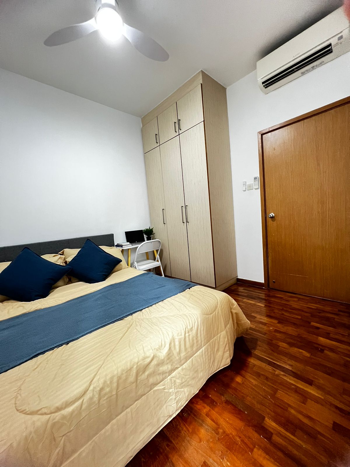 Room 805 — bedroom with built-in wardrobe and air conditioning
